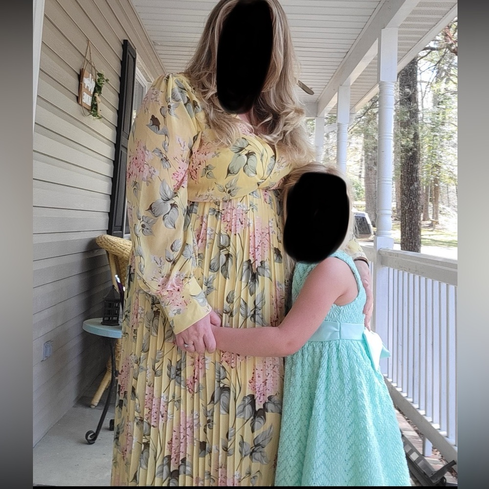 Fashion Nova Yellow Floral Long Sleeve Dress